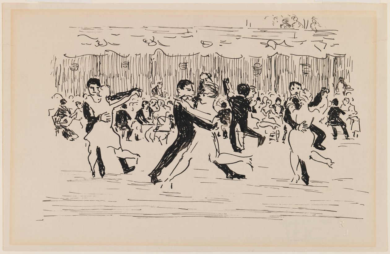 Balscène (dansende koppels) door Robert Cozad Henri