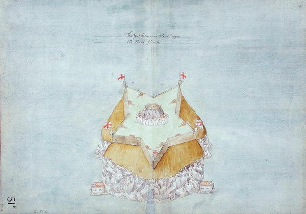 Het Fort Devereux Geplaatst op het Ferne Eiland, ca. 1597-1601 door Robert Devereux