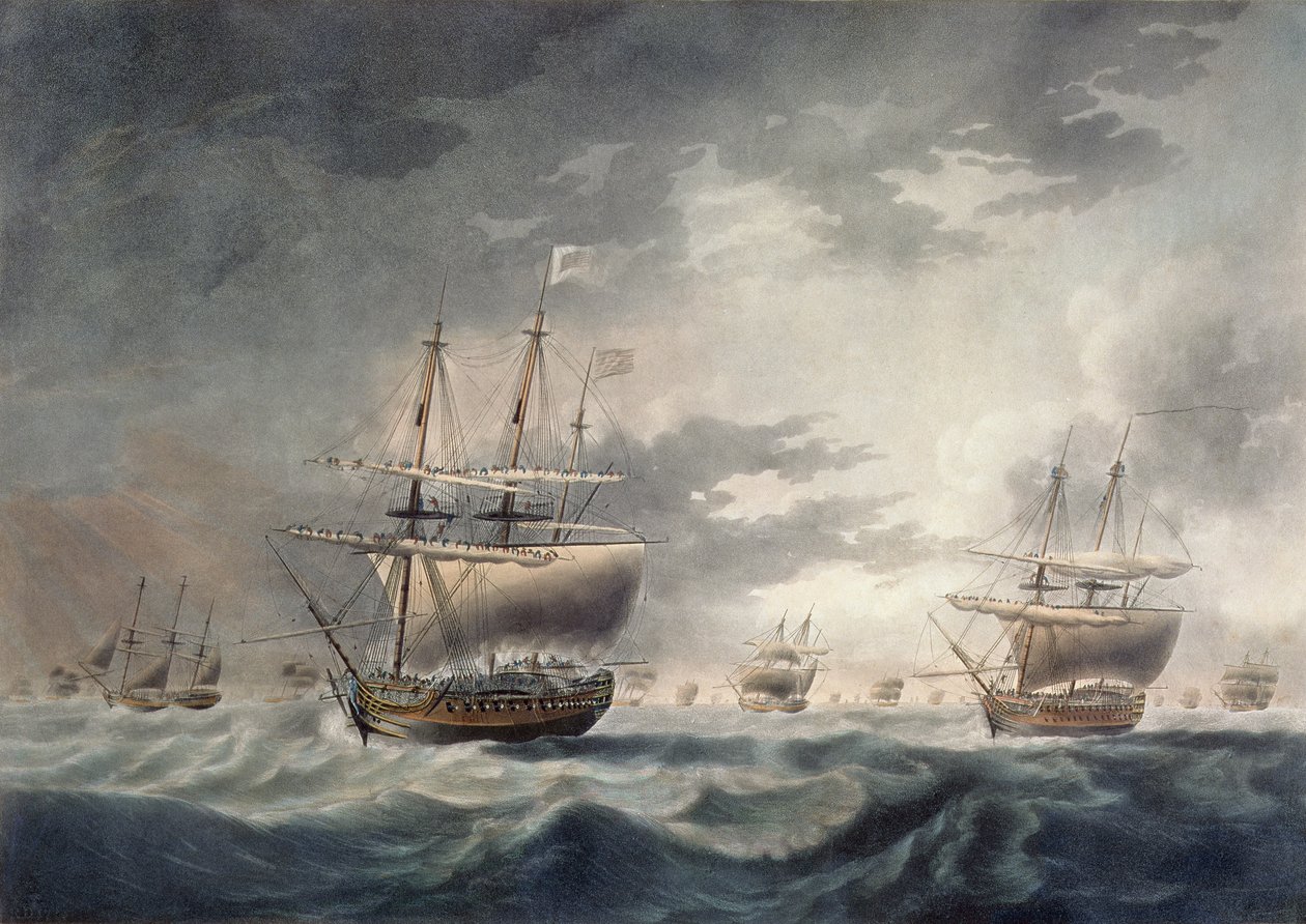 Een storm die opkomt, gegraveerd door Francis Jukes, uitgegeven in 1795 door Robert Dodd