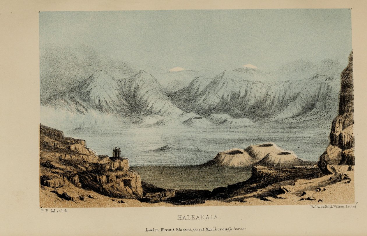 Haleakala, aquarel door Robert Elwes (1819-1878), een rijke jonge Britse heer uit Norfolk door Robert Elwes