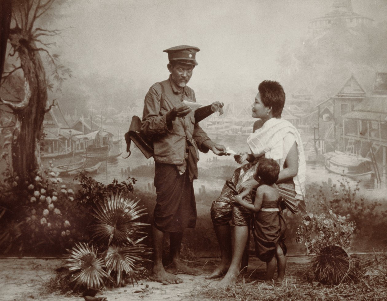 Vroege postdienst in Thailand, 1890 door Robert Lenz