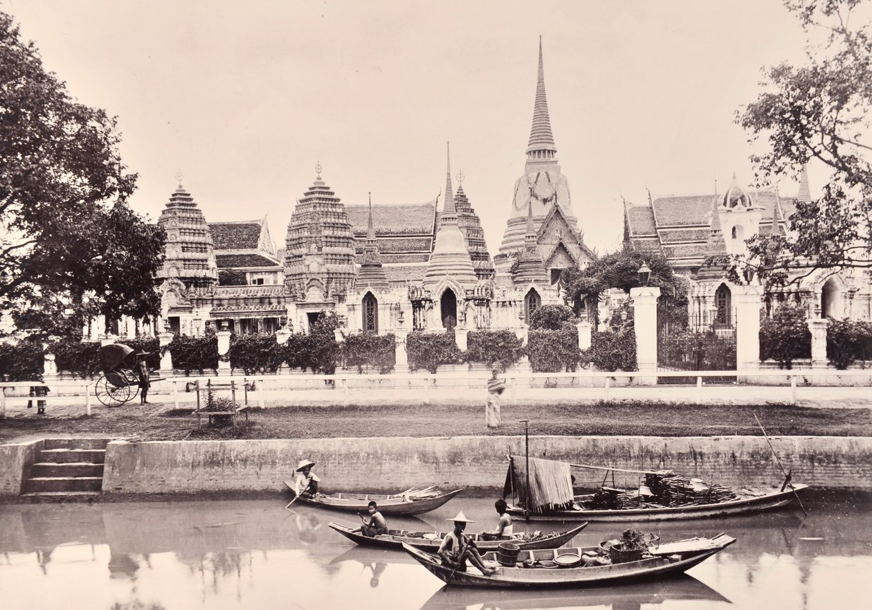 Uitzicht op een kanaal in Bangkok, ca. 1890 door Robert Lenz