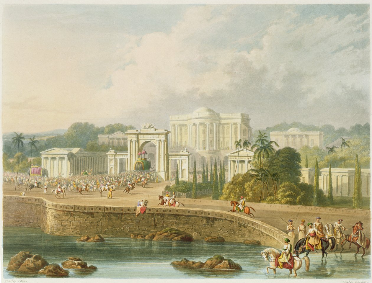 De Britse Residentie in Hyderabad in 1813, uit Deel II van 
