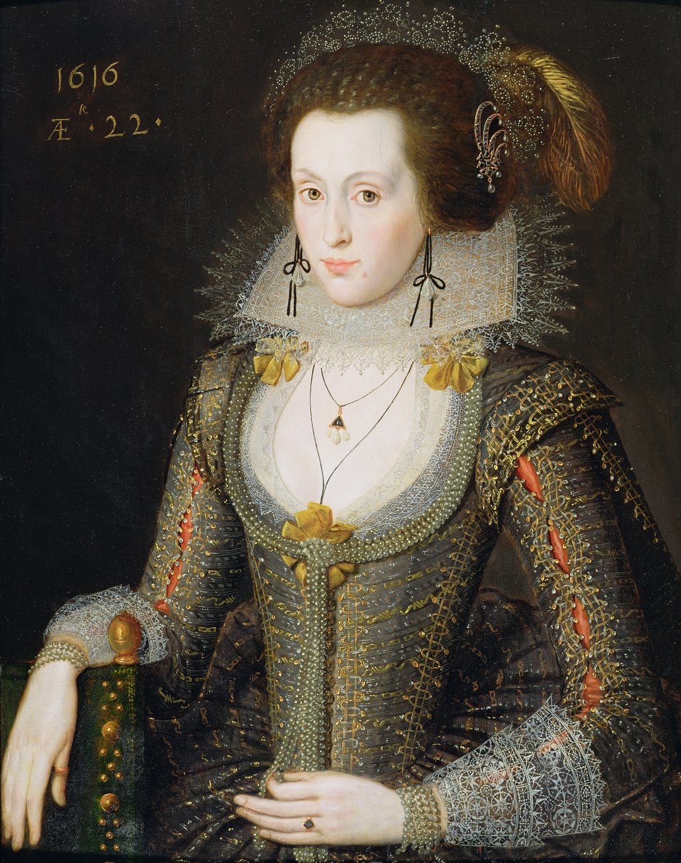 Elizabeth Poulett, 1616 door Robert Peake