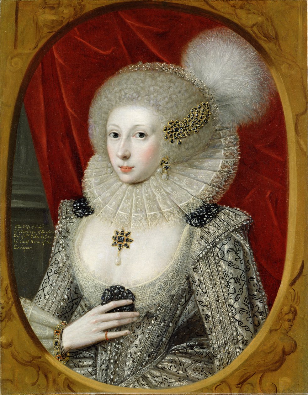 Portret van een vrouw, mogelijk Frances Cotton, Lady Montagu, van Boughton Castle, Northamptonshire door Robert Peake
