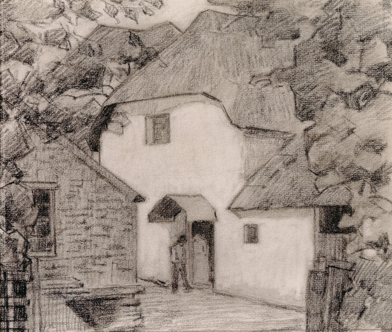 De Bezoeker bij de Molen door Robert Polhill Bevan