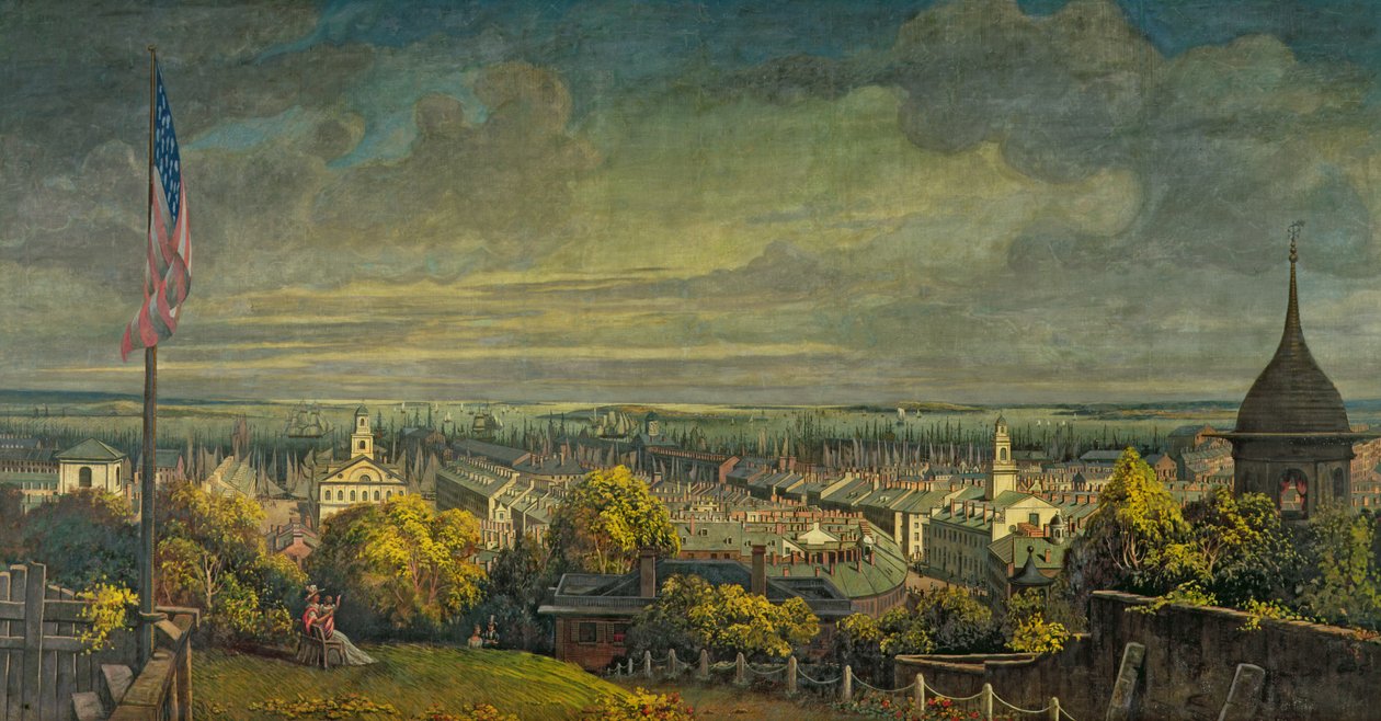 Haven van Boston vanaf het Huis van Mr. Greene, Pemberton Hill door Robert Salmon