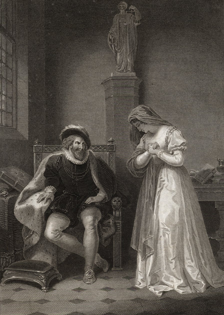 Angelo en Isabella, gegraveerd door W.C. Wilson, uit 
