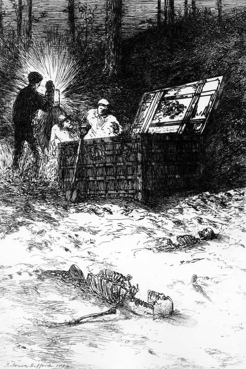 De gouden kever, illustratie bij het verhaal van Edgar Allan Poe, 1884 door Robert Swain Gifford