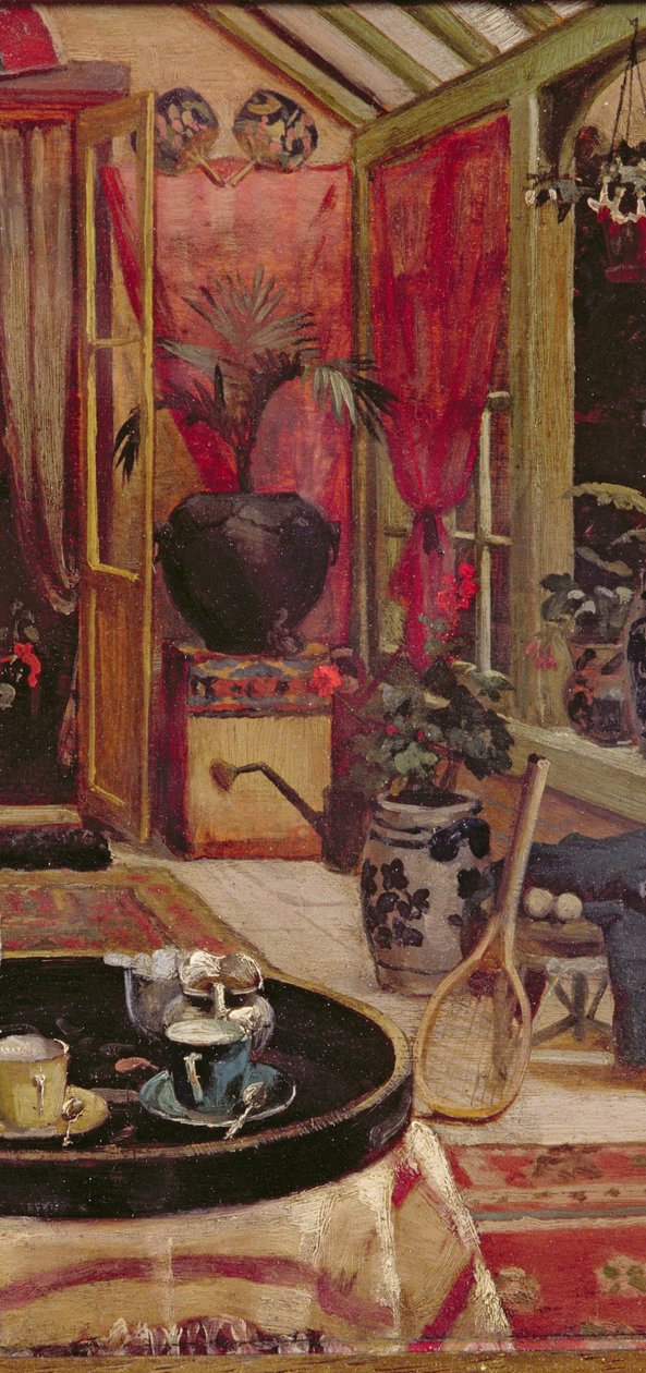 Een pauze voor thee (detail) door Robert Walker Macbeth