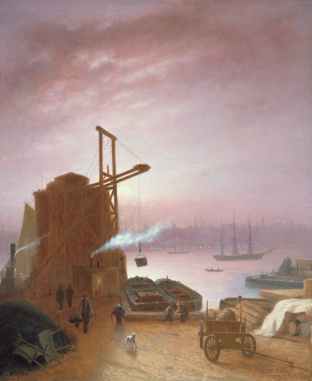 De Hudson River vanuit Hoboken, 1878 door Robert Walter Weir