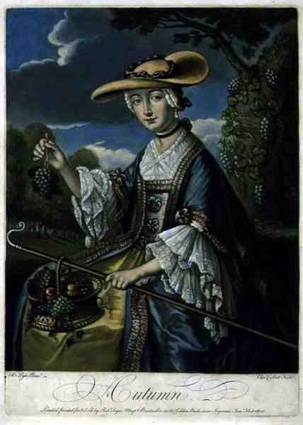 Herfst, gegraveerd door C. Corbutt (Richard Purcell), uitgegeven door Robert Sayer, c.1760 door Robert (after) Pyle