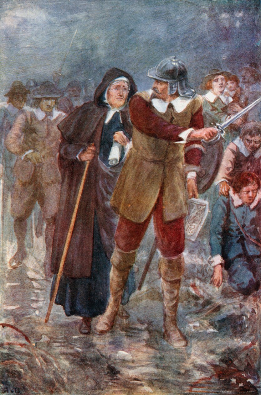 De pelgrims in de betoverde grond (kleurenlitho) door Robert Ambrose (after) Dudley