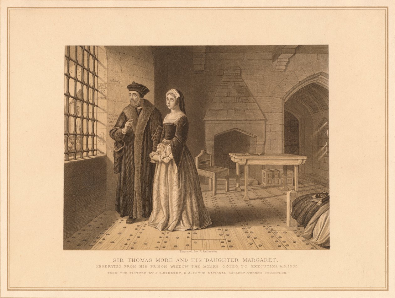 Sir Thomas More en zijn dochter Margaret door Robert Anderson