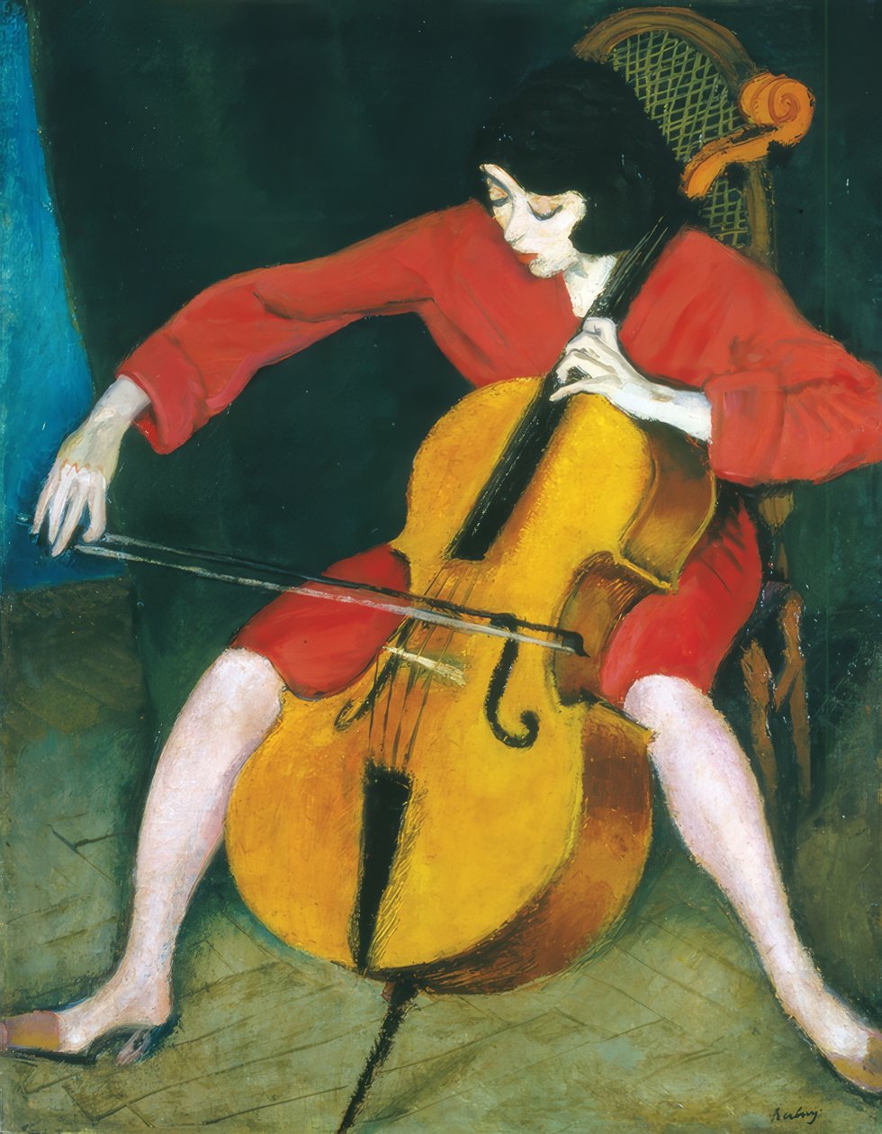 Vrouw die cello speelt door Robert Bereny