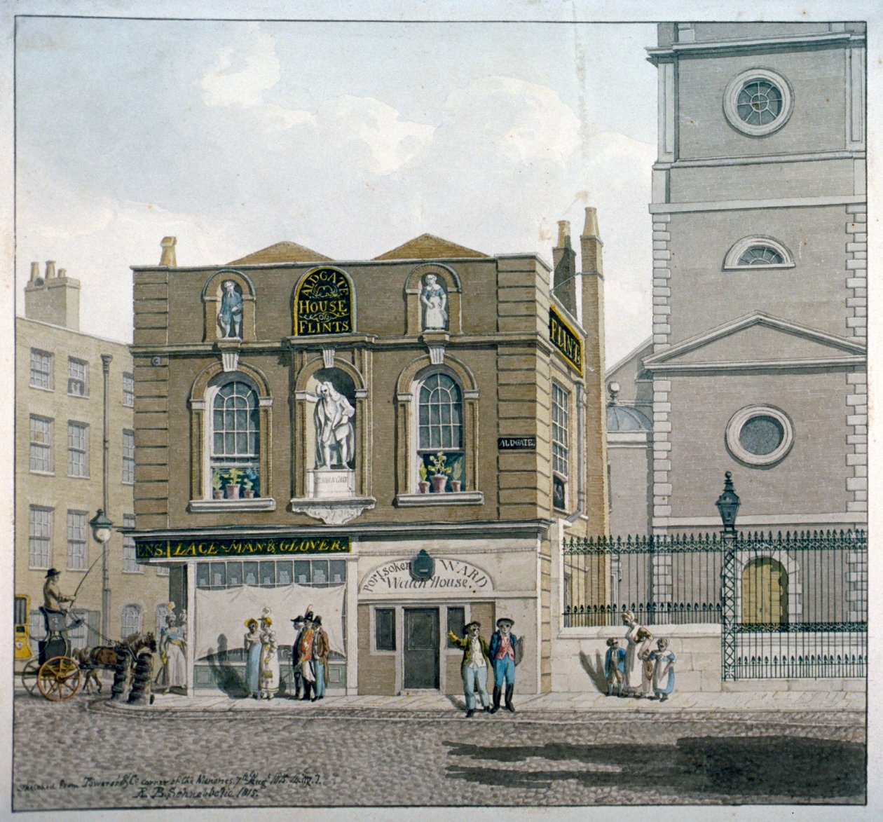 Aldgate House, Aldgate High Street, Londen door Robert Blemmell Schnebbelie