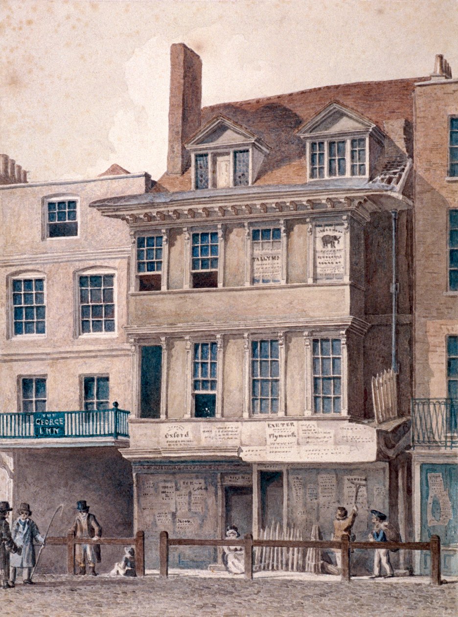 George Inn, West Smithfield, Londen door Robert Blemmell Schnebbelie