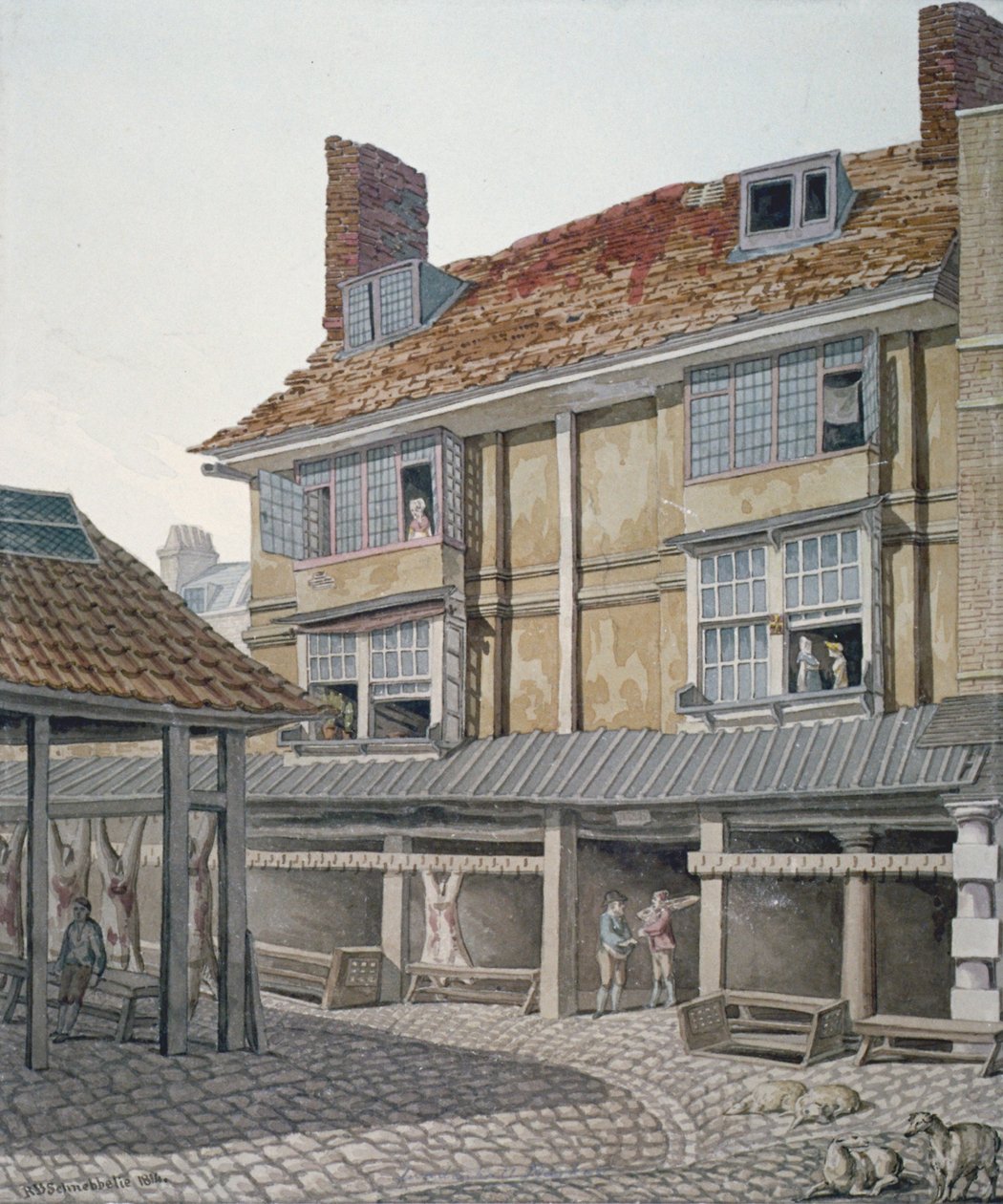 Leadenhall Market, City of London, 1814 door Robert Blemmell Schnebbelie