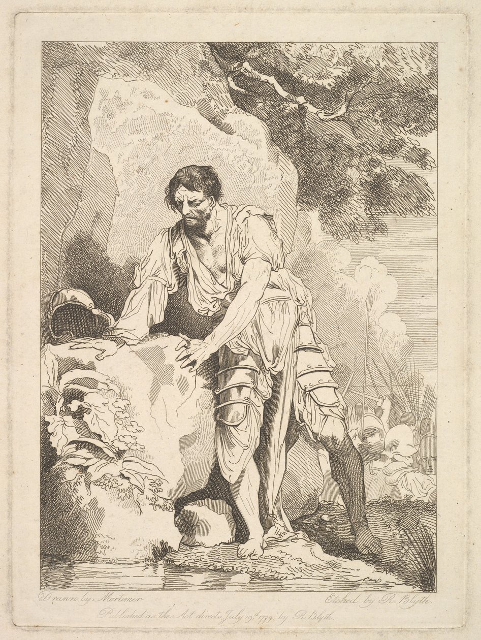 Terugtrekken van gewonden uit de strijd, 19 juli 1779 door Robert Blyth