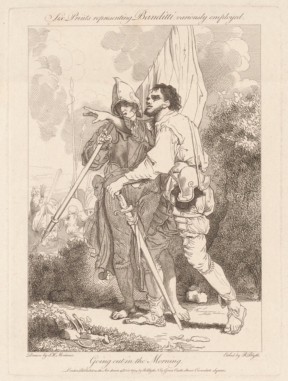 Uitgaan in de Ochtend door Robert Blyth, after John Hamilton Mortimer