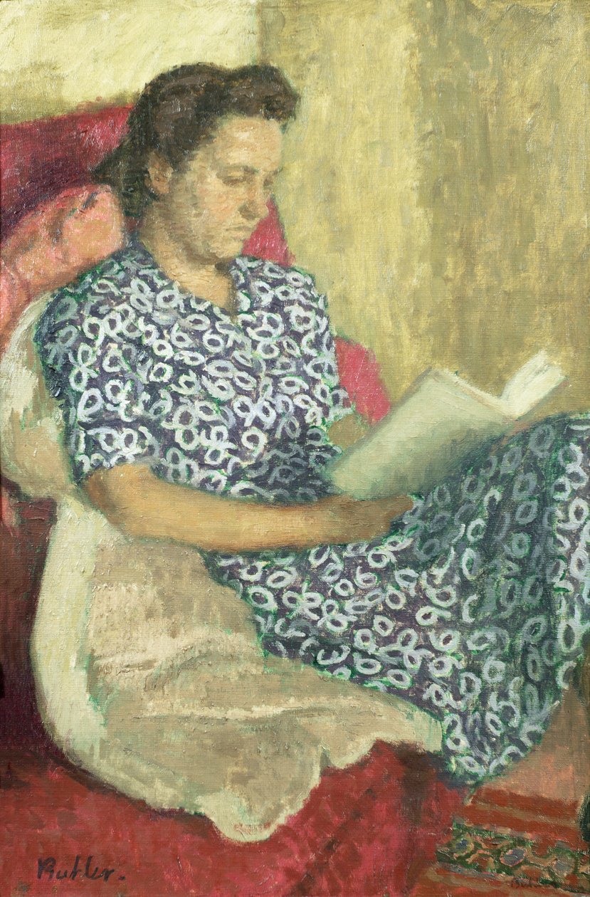 Portret van een Lezende Vrouw door Robert Buhler