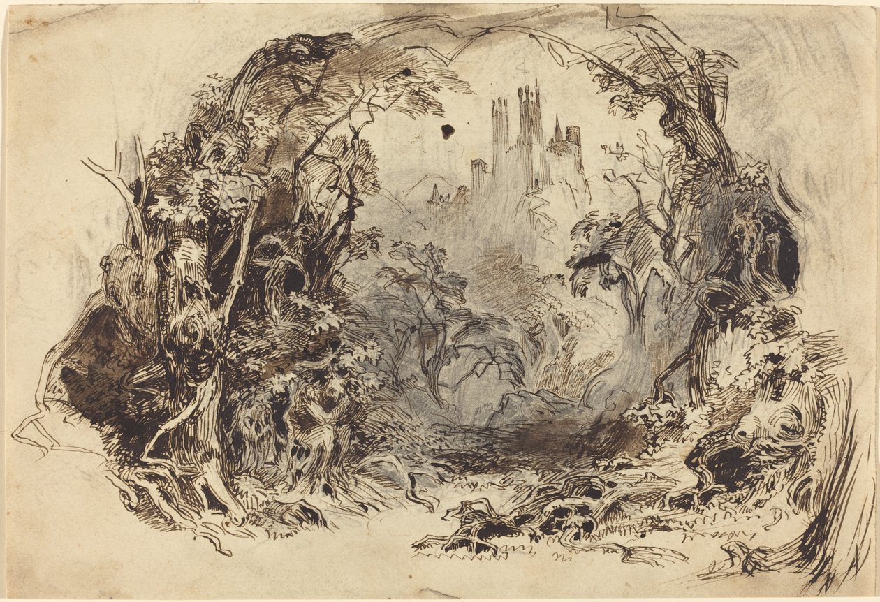 Kasteel op een Heuvel (Decor voor "Doornroosje en het Beest"?) door Robert Caney