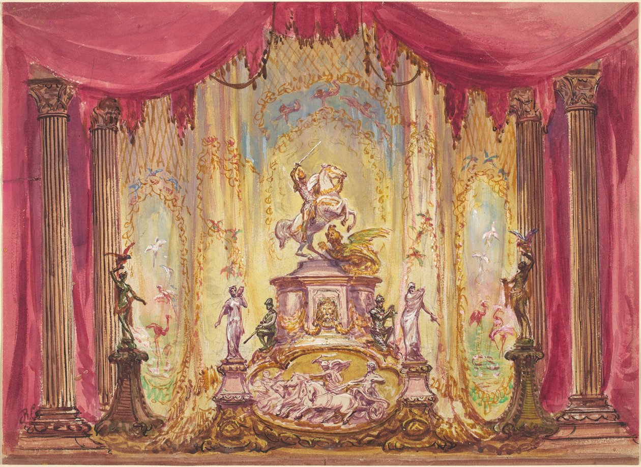 Toneelset met een Beeld van Sint-Joris die de Draak Doodt door Robert Caney