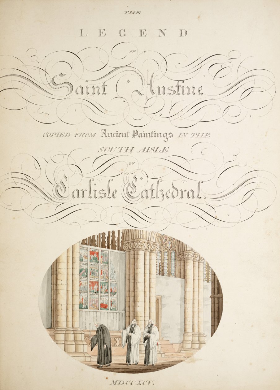 Ms. New Coll 380, f9r. De oudheden van de kathedraal van Saint Mary, Carlisle, getekend door Robert Carlile, 1795 door Robert Carlile