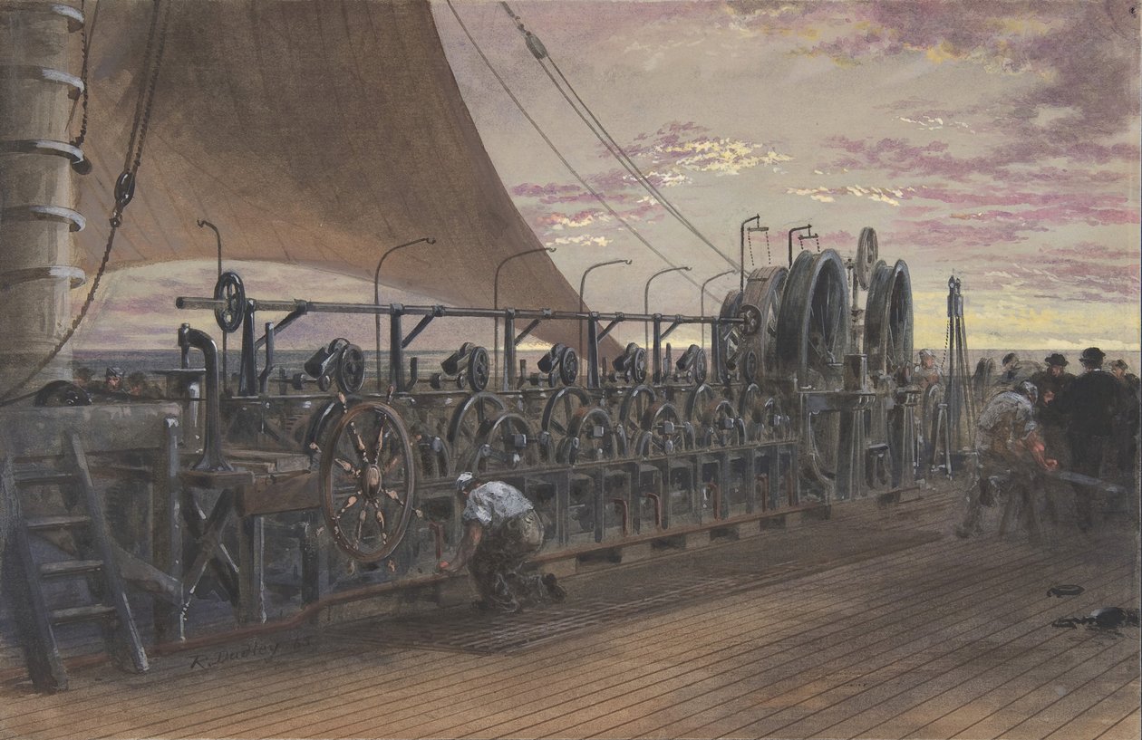 De Uitbetalingsmachine in de Achtersteven van de Great Eastern, 1865 door Robert Charles Dudley