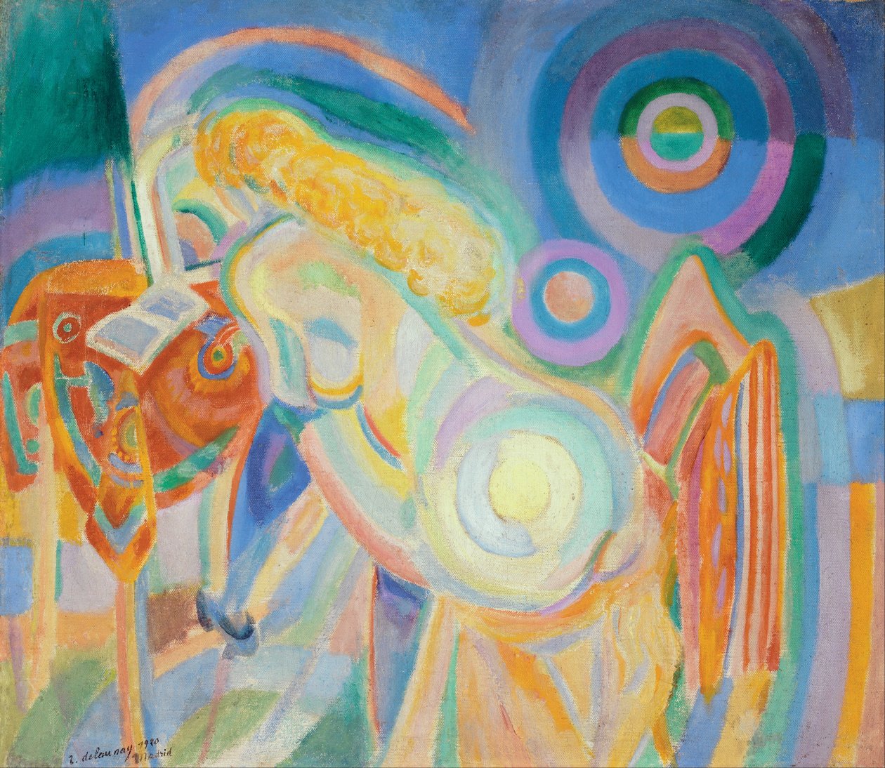 Naakte vrouw die leest door Robert Delaunay