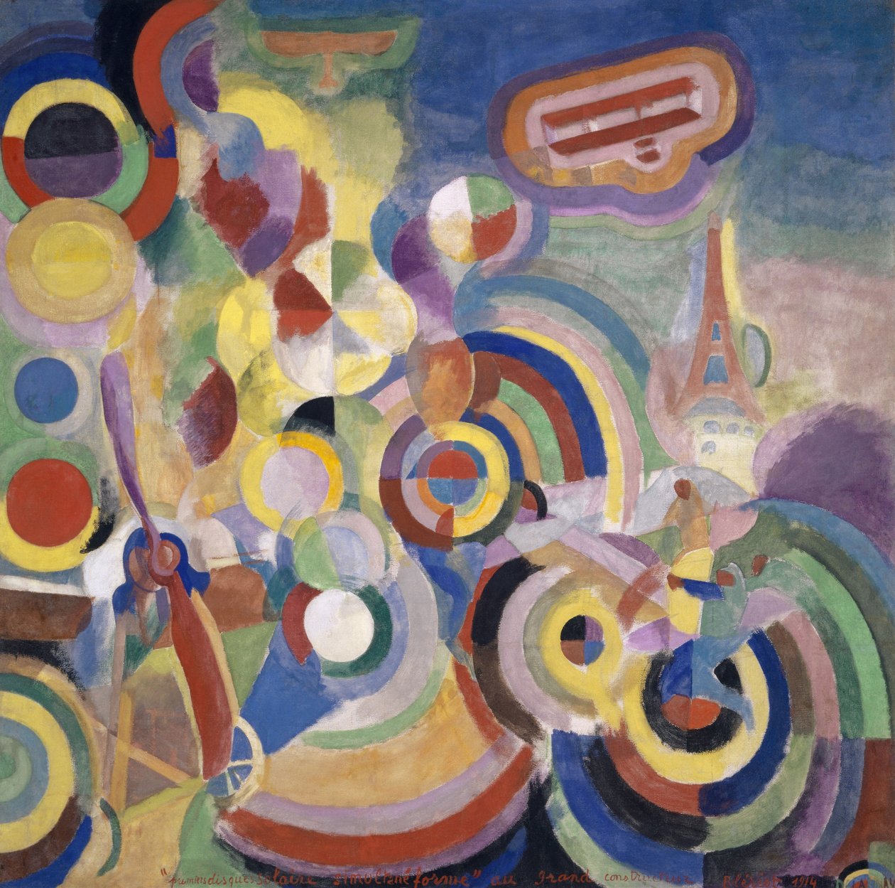 Hommage aan Blériot, 1914 door Robert Delaunay