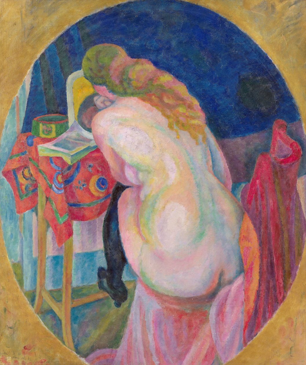 Naakte vrouw die leest door Robert Delaunay