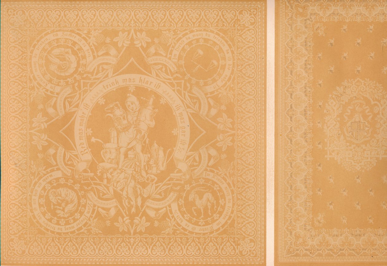 Damast linnen door de heer C. Faber, Stuttgart en Messrs. Burre Bros. Dumferline door Robert Dudley