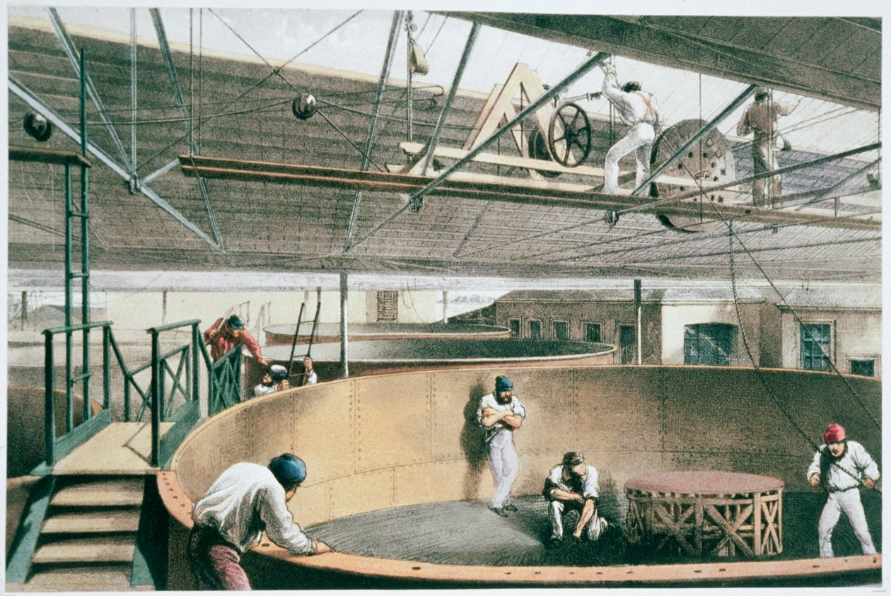 Het vervaardigen van de trans-Atlantische telegraafkabel, c1865 1866 door Robert Dudley