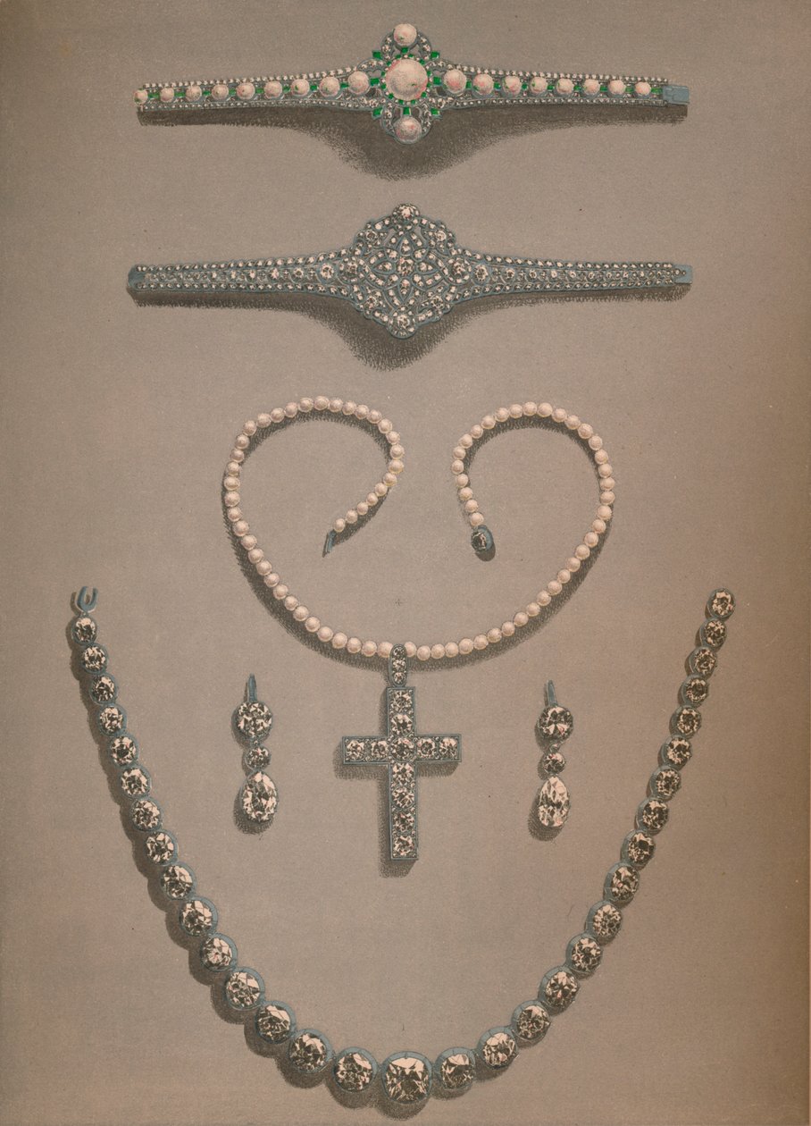 Ketting, Oorbellen, Armbanden Huwelijksgeschenken aangeboden aan Alexandra van Denemarken, 1863 door Robert Dudley