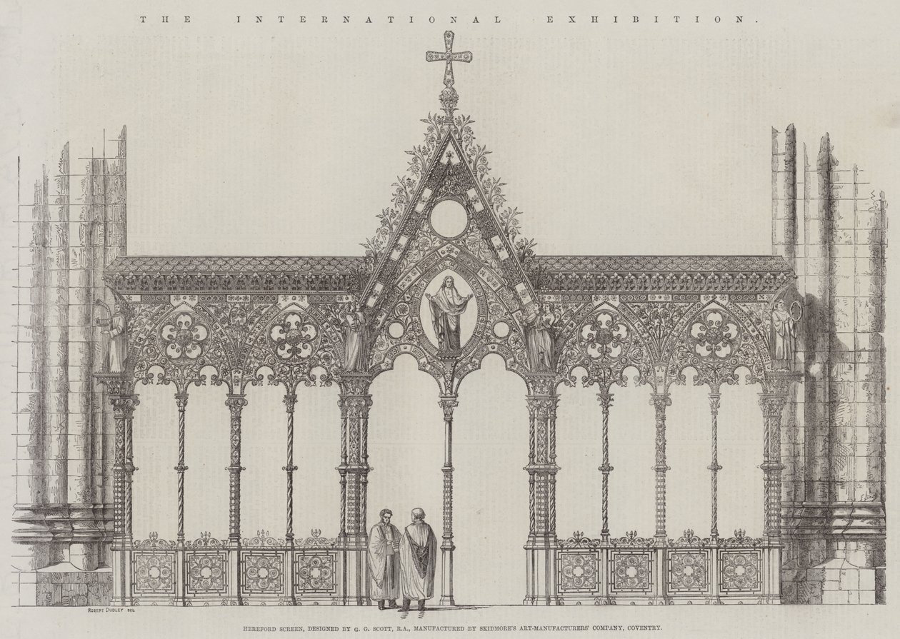 De Internationale Tentoonstelling (gravure) door Robert Dudley