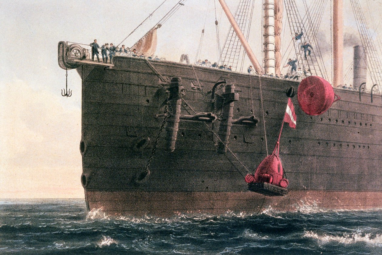 Het leggen van de trans-Atlantische telegraafkabel, 8 augustus 1866 door Robert Dudley