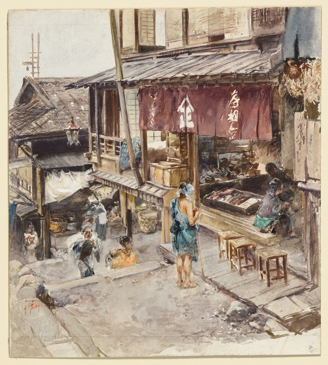 Een straat in Ikao, Japan, III door Robert Frederick Blum