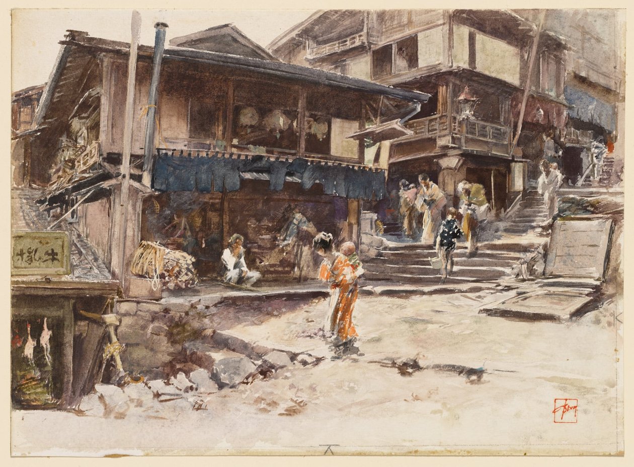 Een straat in Ikao, Japan, I door Robert Frederick Blum
