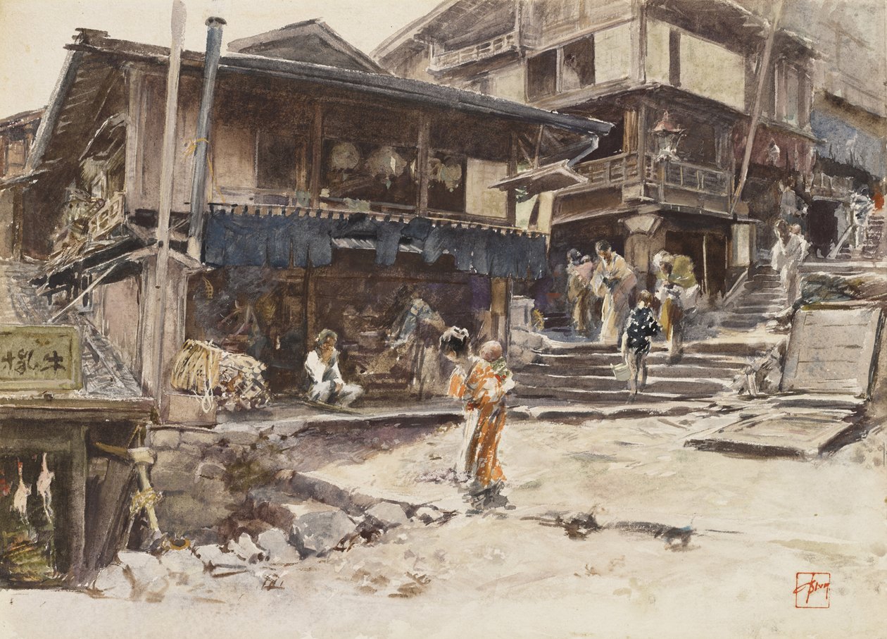 Een straat in Ikao, Japan I, 1890 door Robert Frederick Blum
