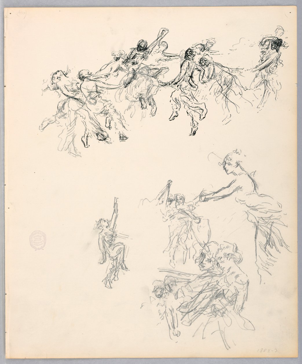 Tekening, Dansende figuren, 1882-83 door Robert Frederick Blum