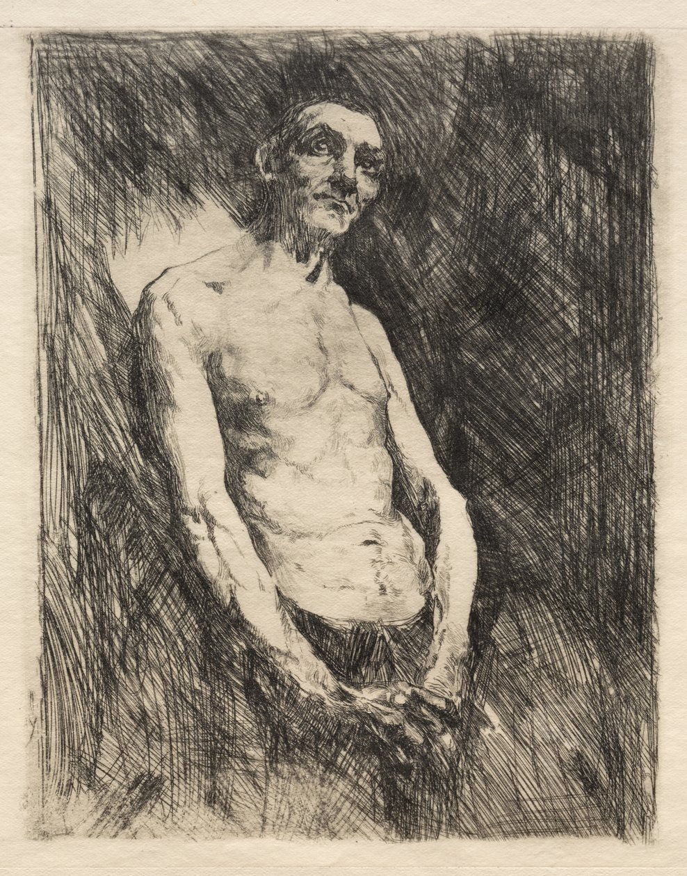 Halfnaakte figuur van een man, 1800s door Robert Frederick Blum