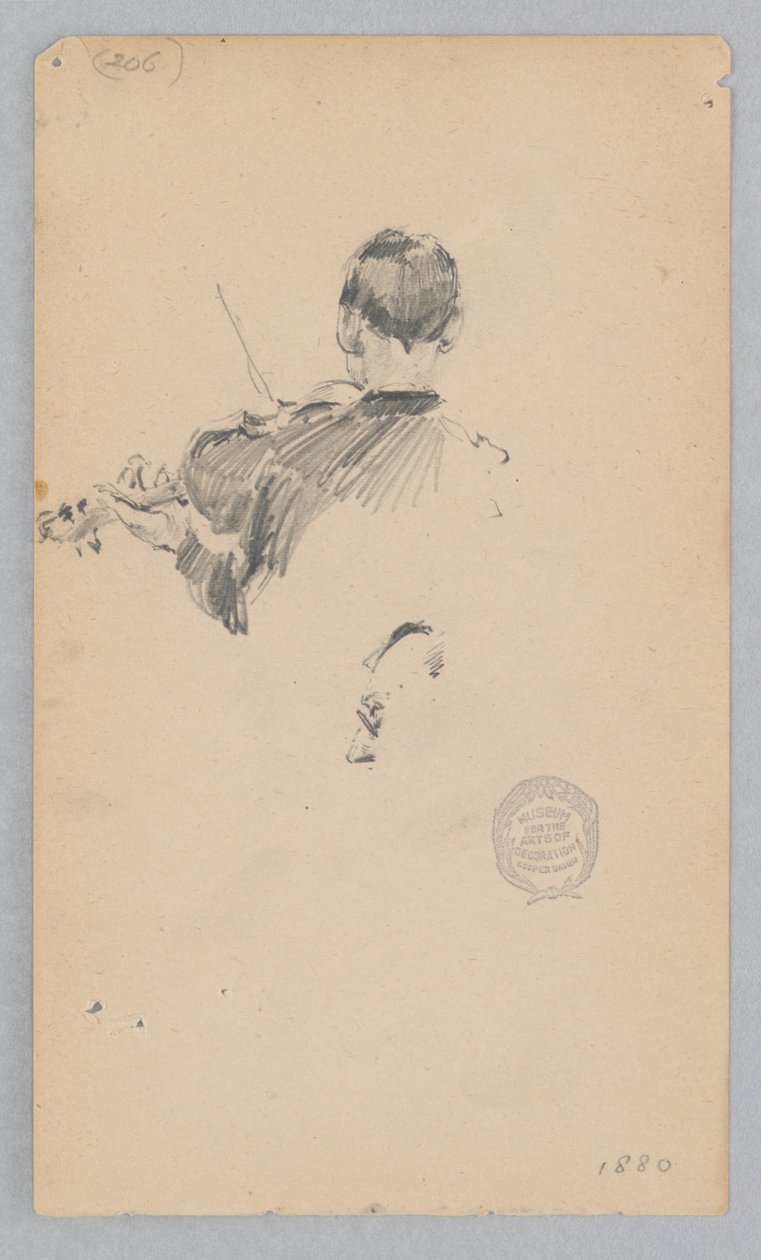 Muzikant die de Viool speelt door Robert Frederick Blum