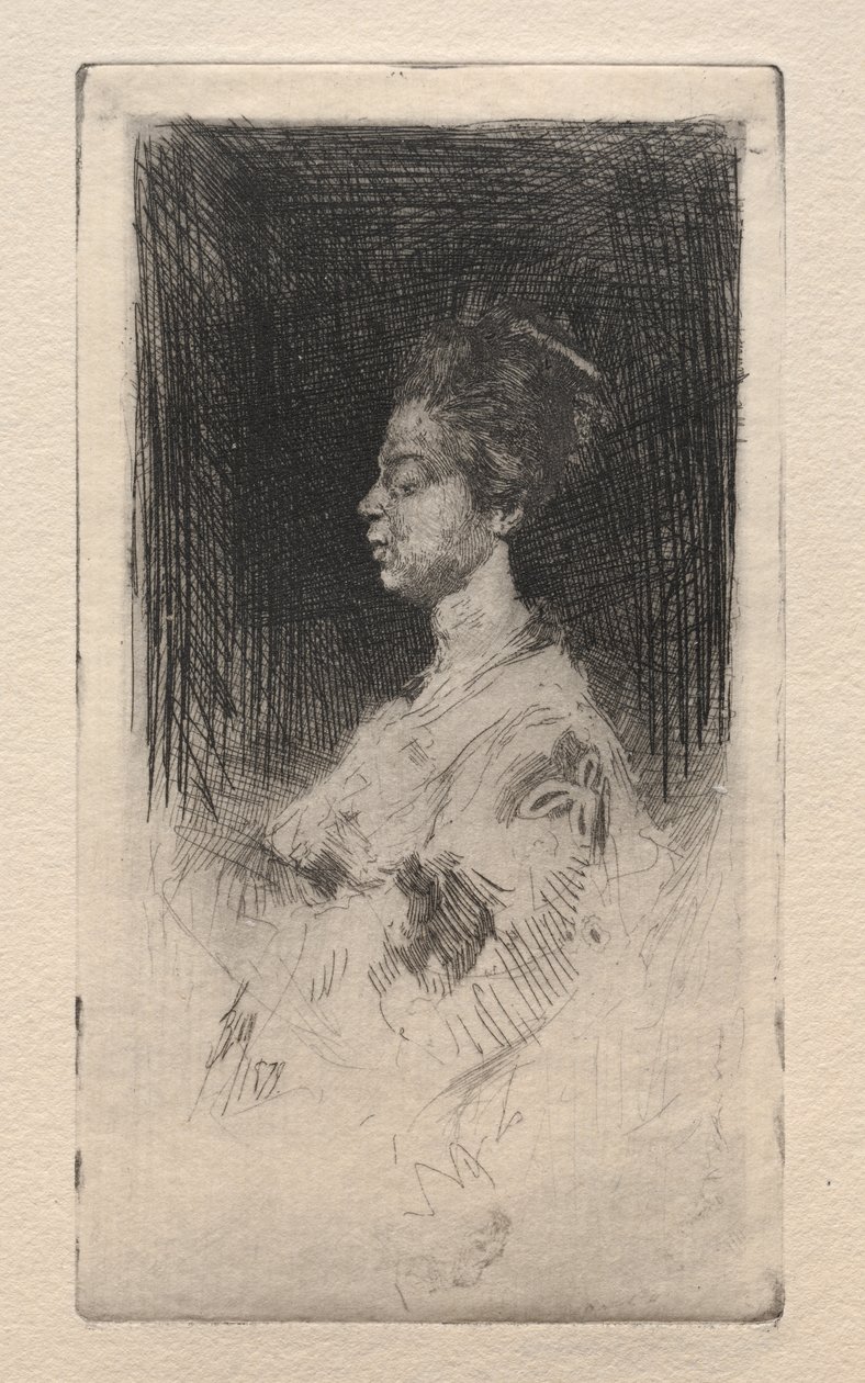 Profielhoofd van een Japans meisje, 1879 door Robert Frederick Blum