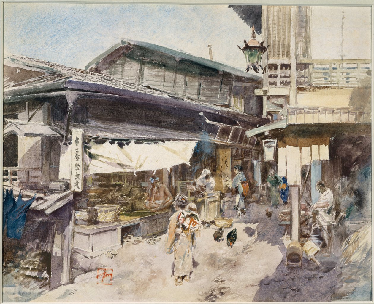 Straattoneel in Ikaho, Japan door Robert Frederick Blum
