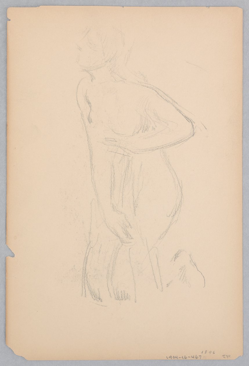 Studie voor een knielende vrouw, “Vintage Festival,” Mendelssohn Glee Club, New York door Robert Frederick Blum