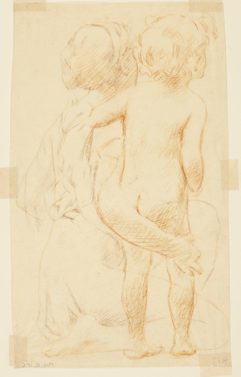 Studie voor een zittende vrouw met een kind, "Vintage Festival," Mendelssohn Glee Club, New York, NY door Robert Frederick Blum