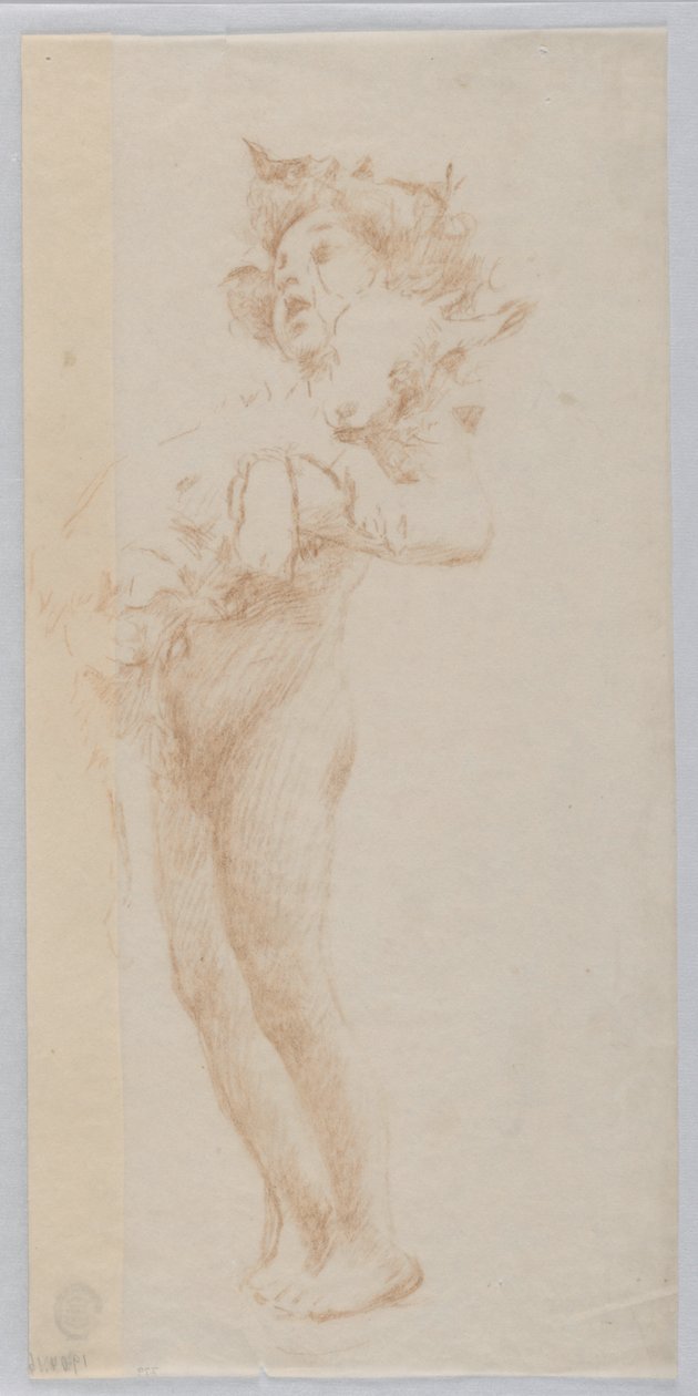 Studie voor staande jongen met geit, "Wijnfeest," Mendelssohn Glee Club, New York, NY door Robert Frederick Blum