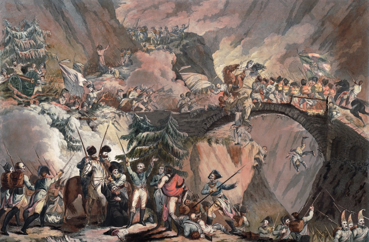 Leger van Alexander Suvorov steekt de Alpen over in 1799 door Robert Kerr Porter