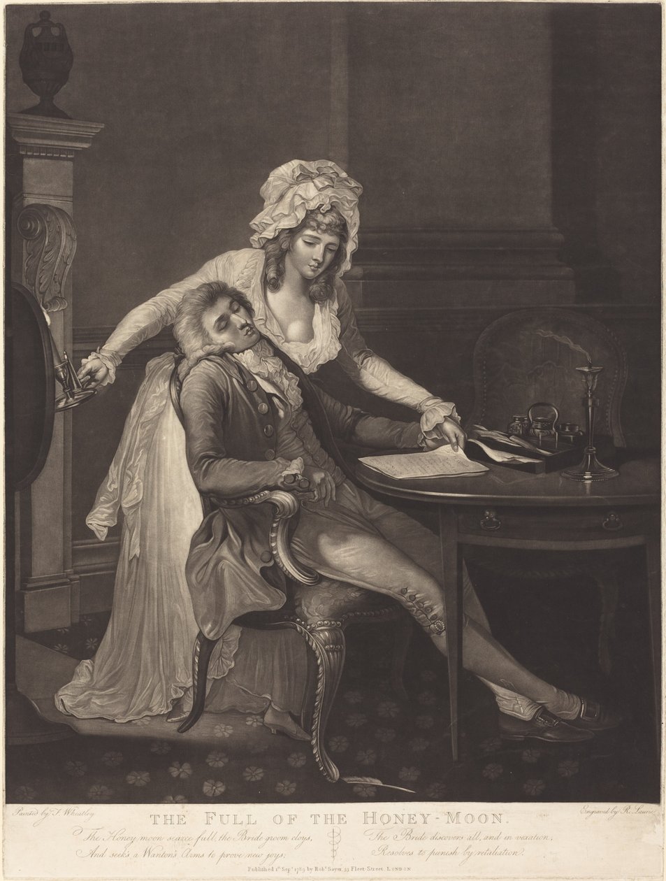 De Volle Honingmaan door Robert Laurie after Francis Wheatley